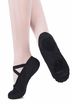 Ballet slippers "Charlie" made of linen, split leather sole, black 1