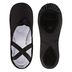 Ballet slippers "Charlie" made of linen, split leather sole, black 2