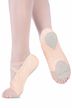 Linen ballet slippers "Robin" with leather toe cap, split leather sole, pink-apricot 1