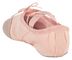 Linen ballet slippers "Robin" with leather toe cap, split leather sole, pink-apricot 6