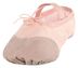 Linen ballet slippers "Robin" with leather toe cap, split leather sole, pink-apricot 7