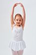 Straps ballet leotard "Mali" with chiffon skirt, white 1