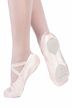 Ballet slippers made of satin "Sammy", split leather sole, pink 1