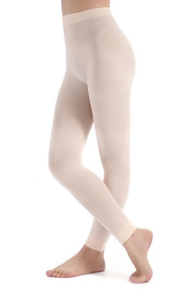 Person in hautfarbenen nahtlosen Leggings