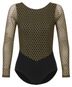 Ladies Long-sleeved ballet leotard Bianca with gold black mesh inserts 5