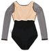 Ladies Long-sleeved ballet leotard Bianca with gold black mesh inserts 7