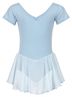 Kurzarm Ballett Trikot "Betty" mit Chiffon Rock, hellblau 5