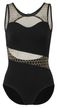 Sleeveless women's ballet leotard "Bea" with gold-and-black mesh inserts 5