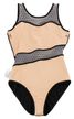 Sleeveless women's ballet leotard "Bea" with gold-and-black mesh inserts 7
