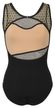 Sleeveless women's ballet leotard "Bea" with gold-and-black mesh inserts 6