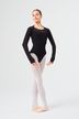 Eine Balletttänzerin in schwarzem Trikot