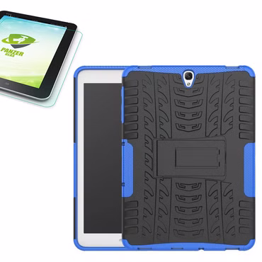 Hybrid Outdoor Tasche Blau für Samsung Galaxy Tab S3 9.7 T820 T825 2017 + 0.4 Hartglas