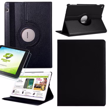 Für Lenovo / Huawei / Xiaomi / Samsung Tablets Tasche Hülle 360 Grad Rotation aufstellbar Cover Case , Geräte-Marke: Lenovo, Tablet-Modelle: Idea Tab 11 Zoll, Farbe: Schwarz + 0.26 mm H9 2.5 Tempered Hart Glas