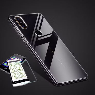 Für Xiaomi Mi MIX 3 Silikoncase TPU Transparent + 0,26 H9 Glas Tasche Hülle Schutz Cover