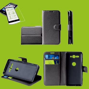Für Xiaomi Mi MIX 3 Tasche Wallet Premium Schwarz Schutz Hülle Case Cover Etui + 0,26mm H9 2.5 Hart Glas