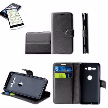 Für Xiaomi Mi MIX 3 Tasche Wallet Premium Schwarz Schutz Hülle Case Cover Etui + 0,26mm H9 2.5 Hart Glas