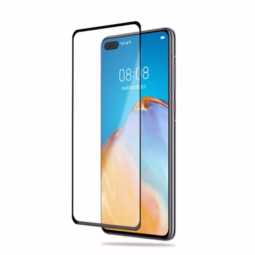 Für Huawei P40 2x 3D Premium 0,3 mm H9 Hart Glas Schwarz Folie Schutz Hülle Neu