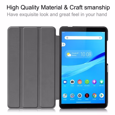 Für Lenovo Tab M7 TB-7305F Tablet Tasche 3 folt Wake UP Smart Cover Etuis Grau