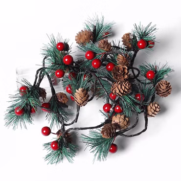 Lichterkette Weihnachten Dekoration Tannenzapfen Tannennadeln Geschenk Christmas