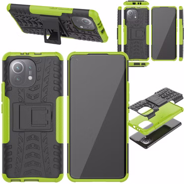 Für Xiaomi Mi 11 Hybrid Case 2teilig Outdoor Grün Handy Tasche Hülle Cover Schutz