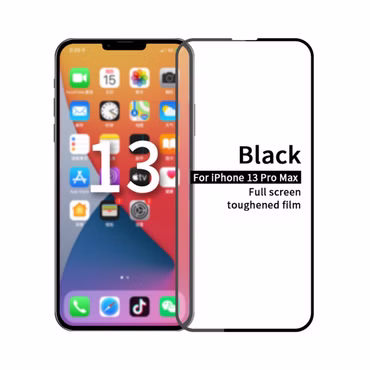 Für Apple iPhone 14 Plus / 13 Pro Max 3D Premium 0,3 mm H9 Hart Glas Schwarz Folie Schutz Hülle Neu