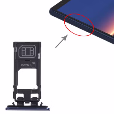 SIM + Micro SD Karten Halter Card Tray für Sony Xperia 5 Blau Ersatz Zubehör