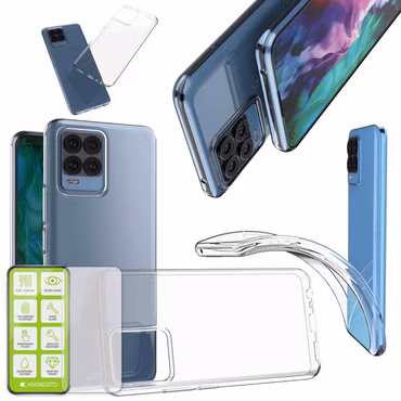 Für Oppo Realme 8 / 8 Pro Silikoncase TPU Transparent + 0,26 H9 Glas Handy Tasche Hülle Schutz Cover