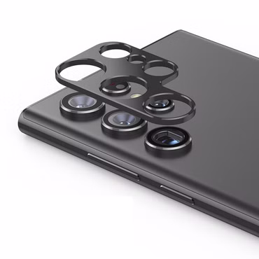 Back Kamera Aluminium Abdeckung Schutz Cover Schwarz für Samsung Galaxy S22 Ultra Ersatzteil