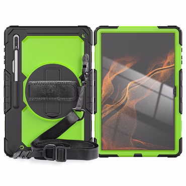 Für Samsung Galaxy Tab S10 / S9 / S8 Ultra Outdoor Hybrid Hülle Grün