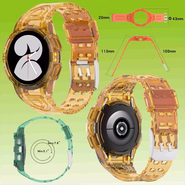 Für Samsung Galaxy Watch FE / 4 Serie Kunststoff / Silikon Uhr Watch Sport Armband mit Gehäuse