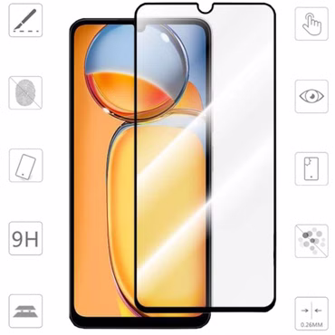 Für Xiaomi Redmi 13C 3D Premium 0,3 mm H9 Hart Glas Schwarz Folie