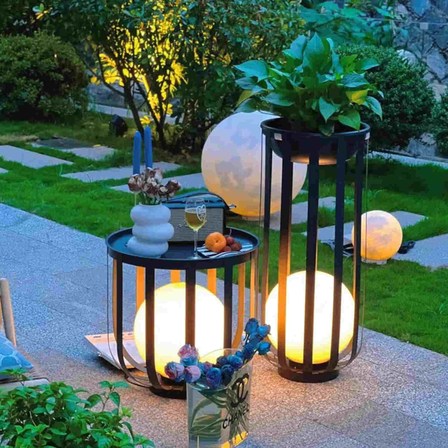 Paket] Hochwertige Outdoor Lampen Set aus Metall für Garten oder Terrassen