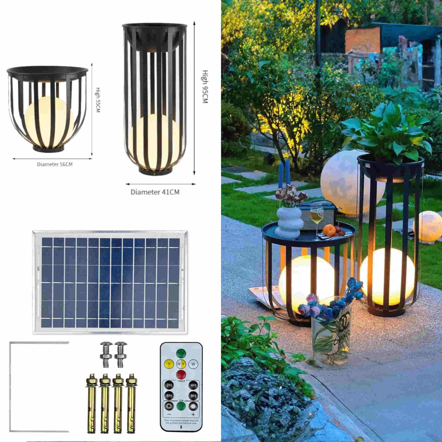 Hochwertige Outdoor Lampen Set aus Metall für Garten oder Terrassen