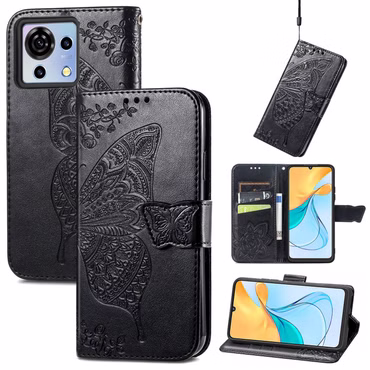 Klapp Handyhülle für Smartphones Book Wallet Tasche Schmetterling Motiv Design