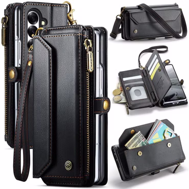 Für verschiedene Handy Modelle CaseMe Kunstleder Multifunktion Zipper Wallet Tasche