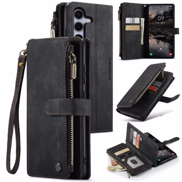 Für verschiedene Handy Modelle CaseMe Kunstleder Multifunktion Zipper Wallet Tasche