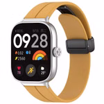 Für Xiaomi Smart Band 9 Pro / 8 Pro / Redmi Watch 5 / 4 Groove Silikon Armband magnetische Schnalle Gelb