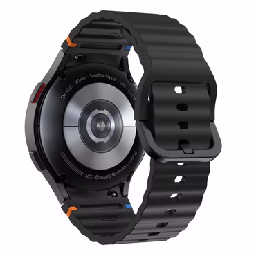 Für Samsung Galaxy Watch 7 44 / 40mm Silikon Design Arm Band Schwarz