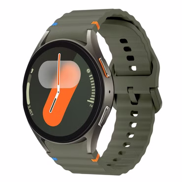 Für Samsung Galaxy Watch 7 44 / 40mm Silikon Wellen Design Band D Grün