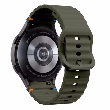 Für Samsung Galaxy Watch 7 44 / 40mm Silikon Wellen Design Band D Grün