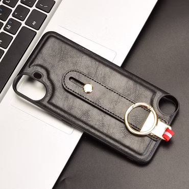 Für Nothing CMF Phone 1 Kunstleder Design Hülle mit Armband Schwarz