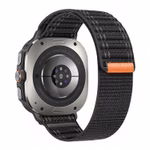 Für Samsung Galaxy Watch Ultra 47mm Nylon Klettverschluss Band Schwarz