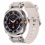 Für Samsung Galaxy Watch Ultra 47mm Silikon Titanlegierung Band Beige