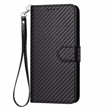 Für Xiaomi Redmi Note 14 5G Carbon Fiber Kunstleder Hülle mit Lanyard