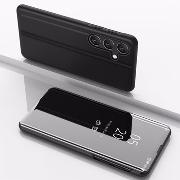 Handy Hülle Flipcase für Smartphones Clear View Spiegel Smart Cover Klapphülle, Geräte-Marke: Samsung, Handy-Typ: Galaxy Z Fold7 5G, Farbe: Schwarz