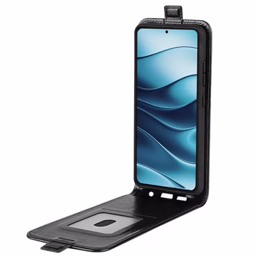Für Xiaomi Redmi Note 14 5G Vertikale Flip Handy Schutz Hülle Schwarz