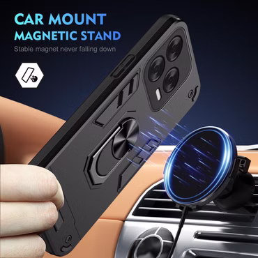 Für ZTE Blade V70 Vita Armor Magnet Ring Schutz Handy Hülle Schwarz