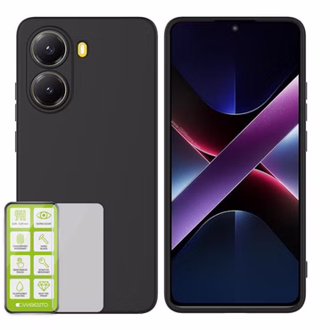 Für Xiaomi Poco X7 Pro 5G / Redmi Turbo 4 Silikon TPU Hülle + 9H Glas