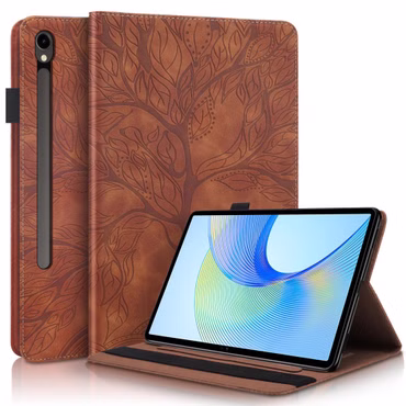 Für Samsung Galaxy Tab S10 Plus / S9 Plus Kunstleder Tasche Braun