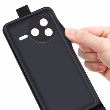 Für Xiaomi Poco F7 Pro Vertikale Flip Schutz Tasche Hülle Schwarz
